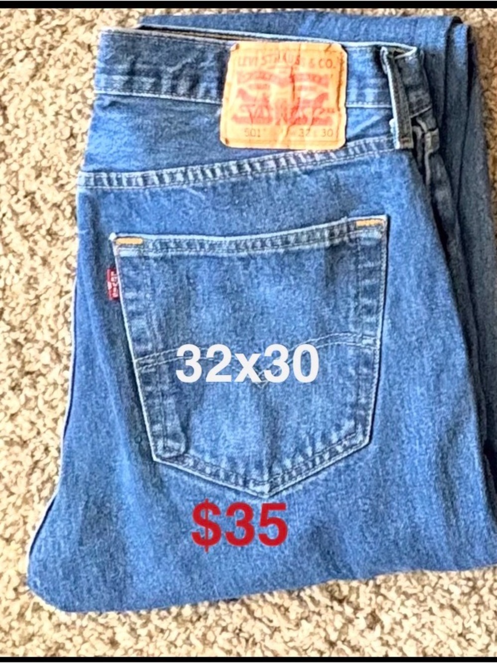 Levi's 501 Button Up Men's Blue Jeans